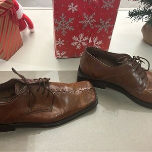 Fratelli Elegant Brown Leather Men's Oxfords 10 Preowned-some wear see pictures